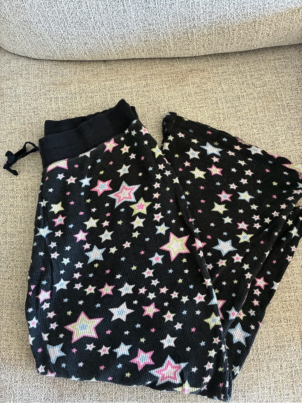 High Sierra Black Star-Print Kids Pajama Bottoms with Multicolor Stars